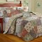 Multi-Color Machine Washable Quilted Coverlet Set with Floral Jacobean Print and Reversible